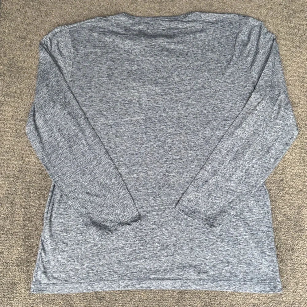 Banana Republic Vintage Tee Mens XL Gray Linen Blend Long Sleeve Henley Shirt
